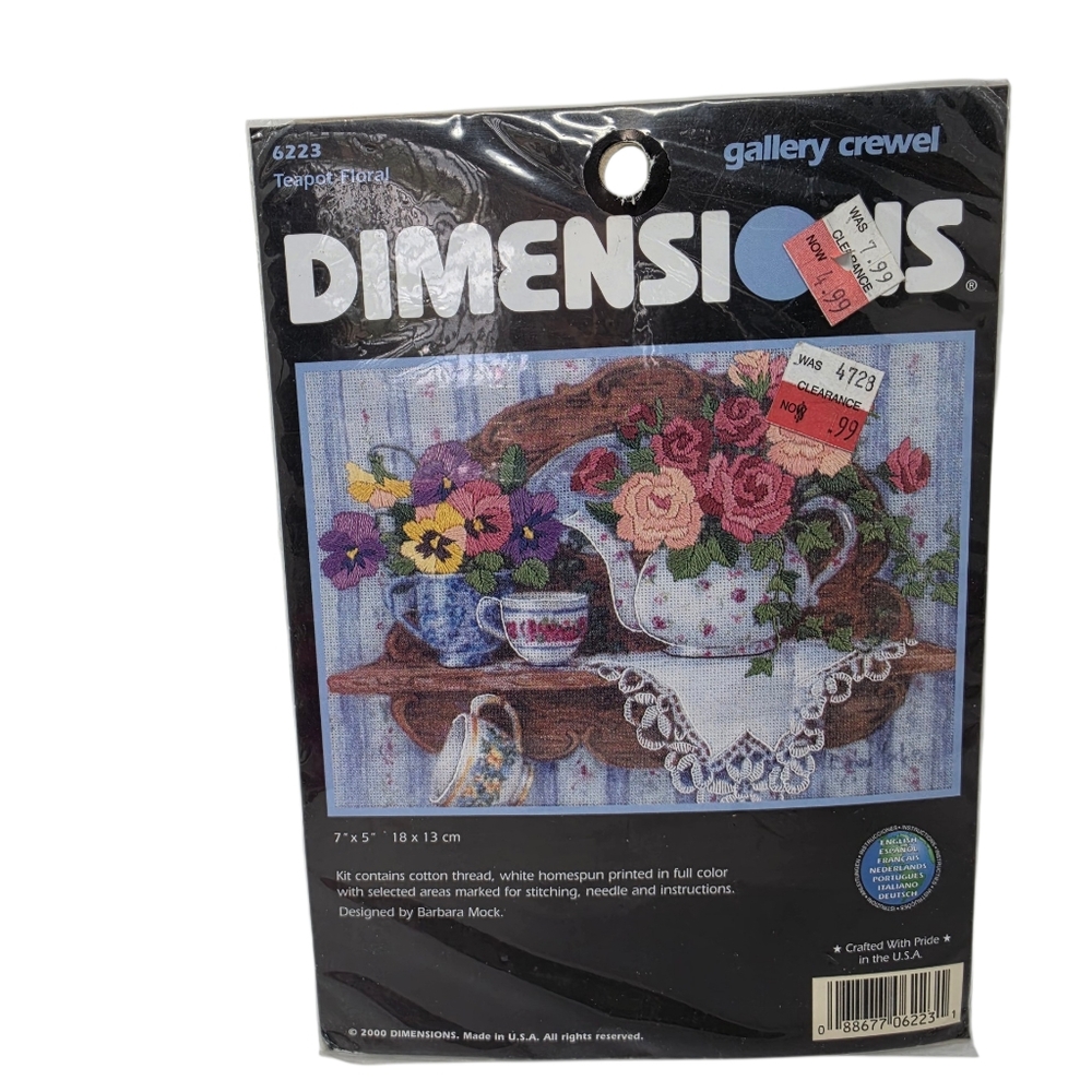Dimensions Crewel Teapot Vintage Kit 6223